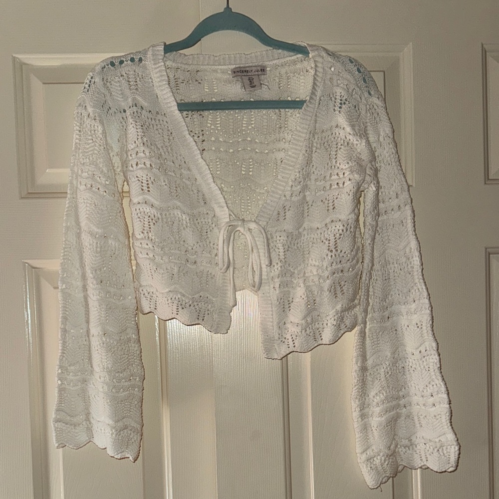Sincerely Jules Cream Crochet Cardigan